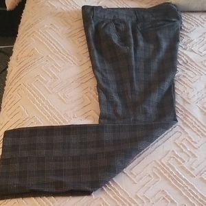 Brown and Green Plaid Slacks